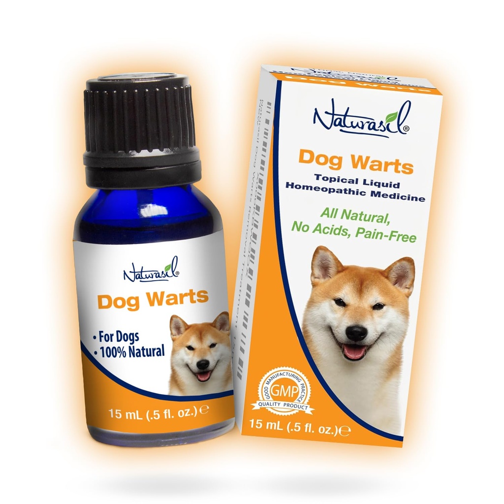 All-Natural Dog Warts Remover by Naturasil – Pure Thuja & Plant Extracts for Topical Wart & Skin Blemish Remover on Pets | Kiiretoimeline, õrn ja valuvaba | No happed | Ohutu koertele 3+ kuud | 15 ml