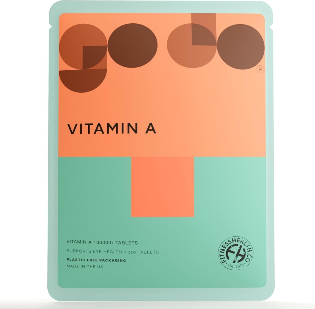 Fitness Health Vitamiin A 10000IU 120 tabletti - Tervislik nahk, nägemise tugisammas - kvaliteetne toitumine Tervislik meeleolu - sobib veganile ja taimetoitlastele - taaskasutatav pakend