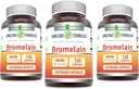 Amazing Formulas Bromelain Supplement | 500 Mg | 2400 GDU | 120 Veggie kapslid | Non-GMO | Gluteenivaba | Valmistatud USAs (3 Pack)