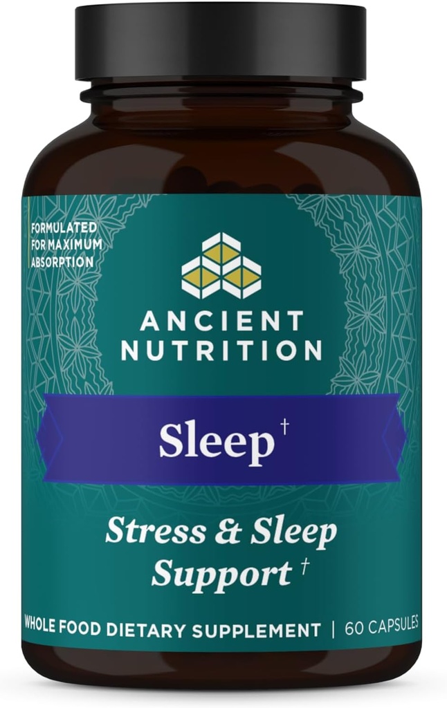 Ancient Nutrition Ashwagandha une toetamiseks, stressi ja une toetamiseks, soodustab vaimset lõõgastust, gluteenivaba, Paleo ja Keto sõbralik, 60 kapslit