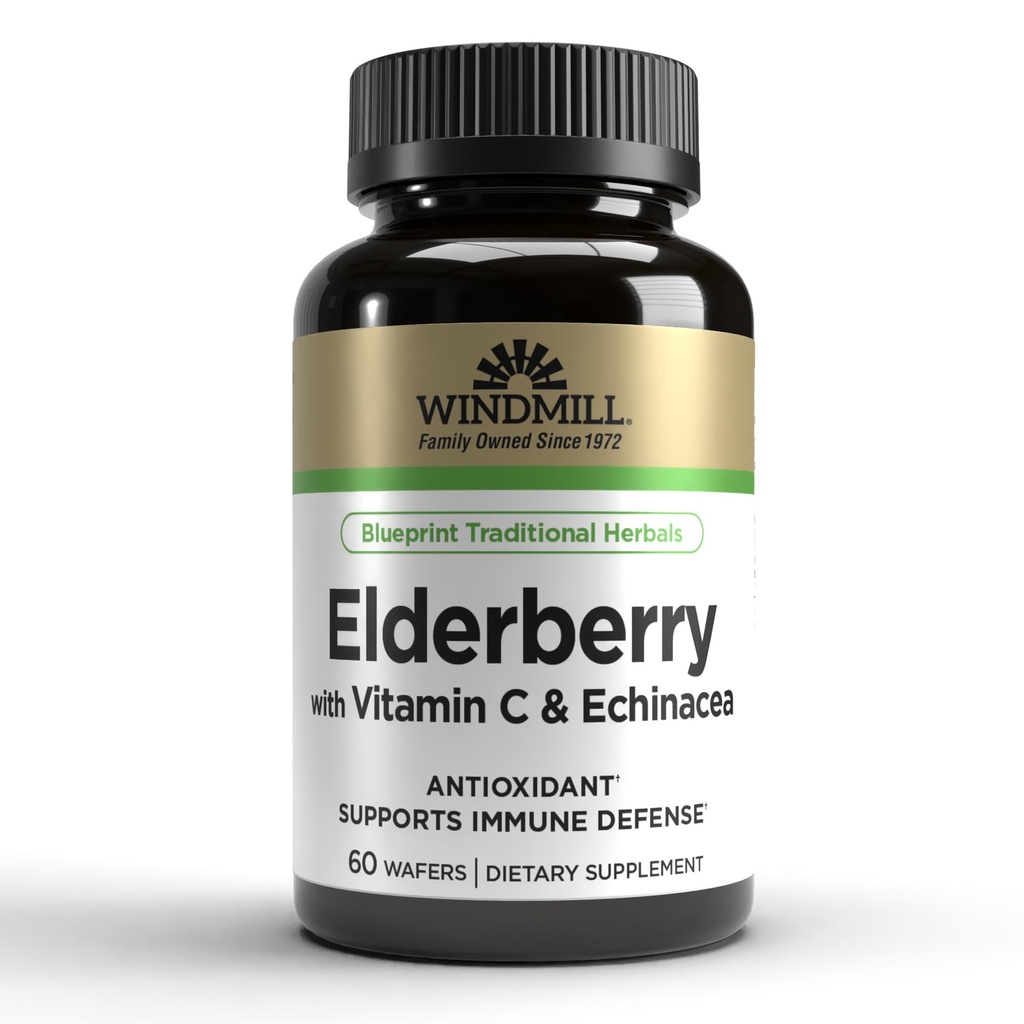 Tuuleveski Elderberry C-vitamiini ja Echinacea kapslitega 60 Ea