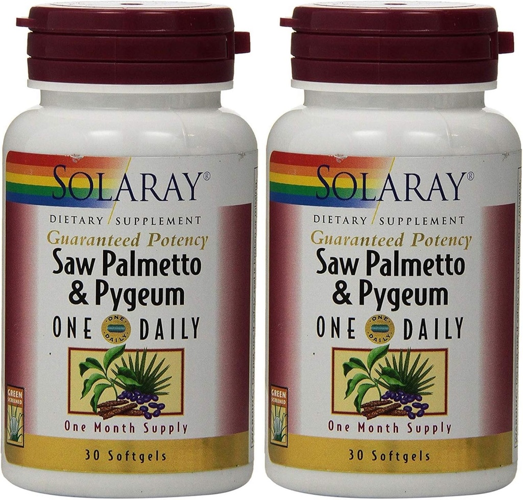 Saw Palmetto ja Pygeum One Daily 30 Softgel (pakk 2) Solaray