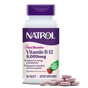 Natrol Vitamiin B12 5000 mcg, kiiresti lahustuv vitamiin B12 täiendus toetab tervislikku närvisüsteemi ja energia ainevahetust, 100 tabletti, kuni 100 päeva pakkumine