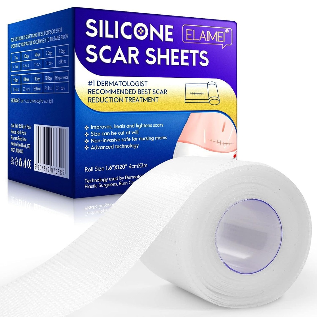 Uued läbipaistvad Silicone Scar Sheets(1.6) x 120"Inch - 3M),Away Scar Tape,Scar Strips, Reusable, Professional Scar Removal Sheets for C-sektsioon, Surgery, Burn, Keloid, Acne et, Scar Patch.