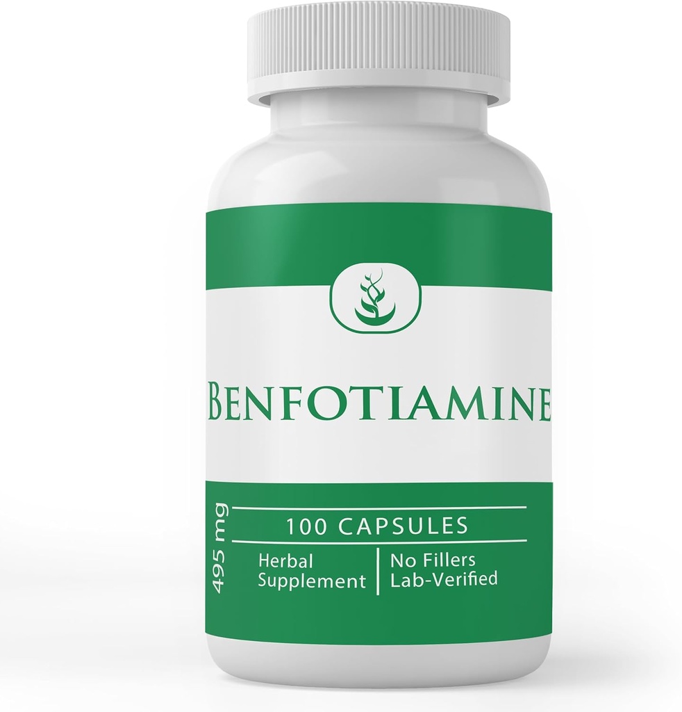 PURE ORIGINAL INGREDIENTS Benfotiamine, (100 Capsules) Always Pure, No Additives Or Fillers, Lab Verified