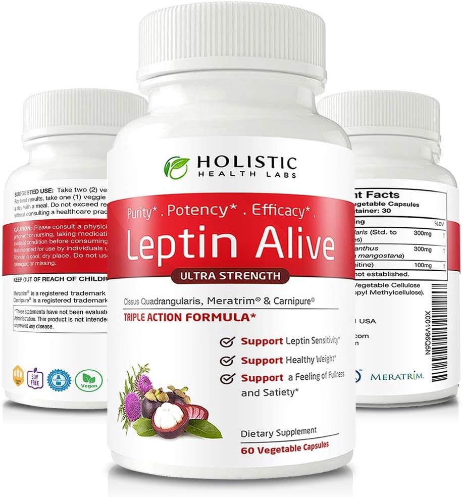 Holistiline Health Labs Maksimaalne Leptin kaalujälgimine naistele, ekstra tugevus - MeraTrim, Carnipure ja Cissus Quadrangularis Looduslik Metabolism Toetus ja isu Management. 60 Veggie kapslit