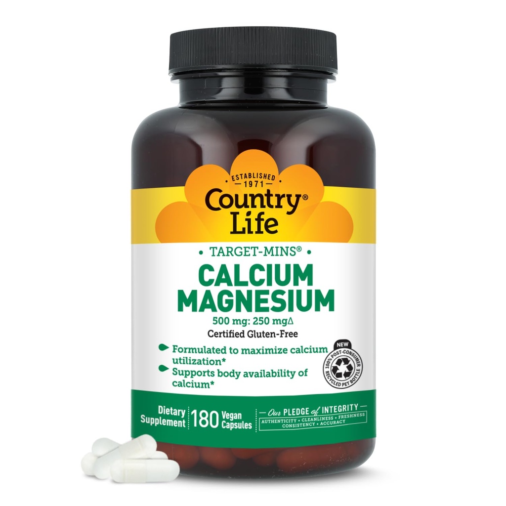 Maa Elu Eesmärk-Mins Kaltsium Magneesium Kompleks - 1000mg Kaltsium, 500mg Magneesium, Gluteenivaba Lisa Luude Tervisele