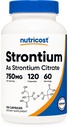 Nutricost strontsiumkapslid 750 mg, 120 kapslit - taimetoitlane, mitte-GMO, Gluteenivaba