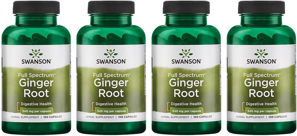 Swanson Full Spectrum Ingveri juur 540 mg 100 kapslit (4 pakendit)