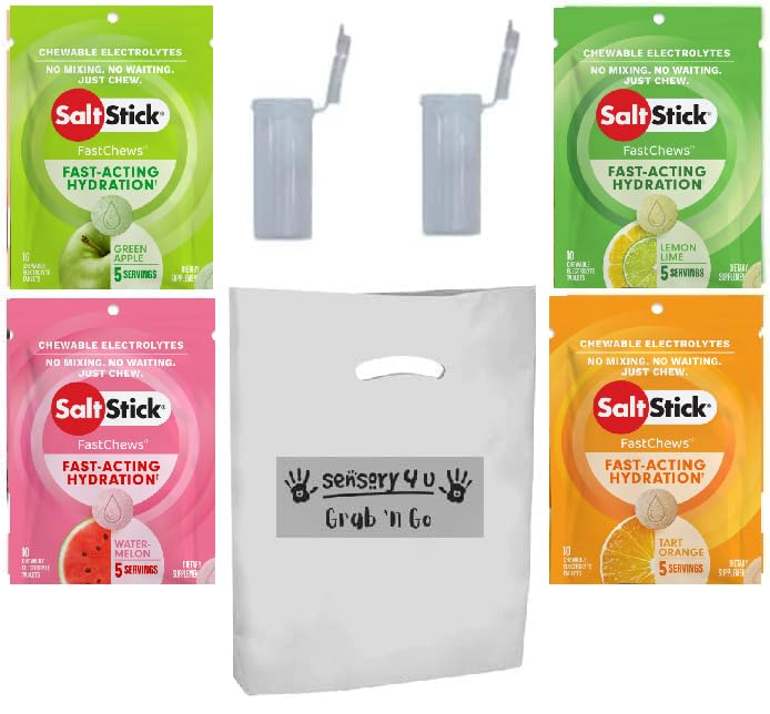SENSORY4U Haara ja Go Gift Set SaltStick koos uute Fastchews Maitsed ja Race Valmis torud - Sidrun Lime Orange Green Apple ja arbuus Elektrolüüt tabletid