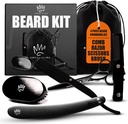 Royal Clips Beard Kit | 4 Piece Beard Grooming Kit | Beard Brush, Comb, Scissors and Straight Razor - Ideaalne kingitus meestele, abikaasale, poiss-sõpradele, perele ja sõpradele