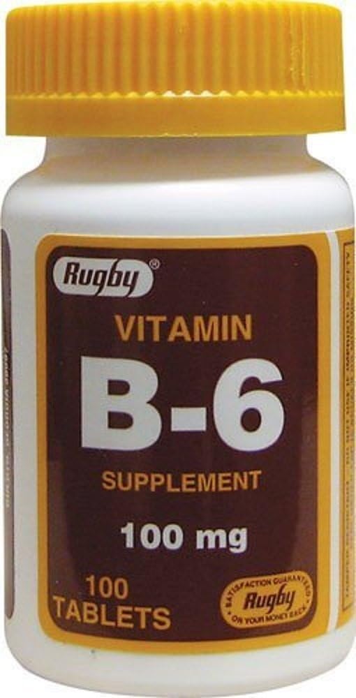 Rugby Vitamiin B-6 Tabletid, 100mg, 100ct (3 Pack)