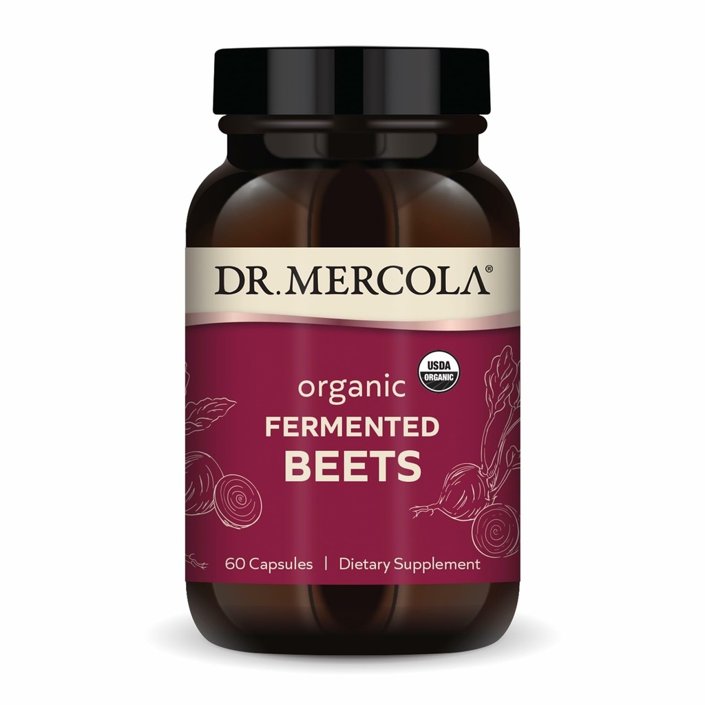 Dr Mercola Orgaaniline Fermenteeritud Peet - Lämmastikoksiidi Toetus - USDA Orgaaniline, Mitte-GMO, Gluteenivaba & Sojavaba - 60 kapslit