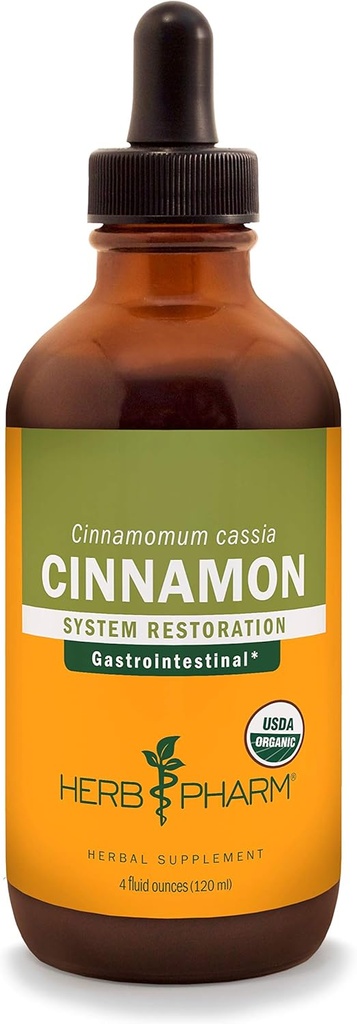 Herb Pharm Certified Organic Cinnamon Liquid Extract for Cardiovascular andCirculatory Support - 4 Ounce