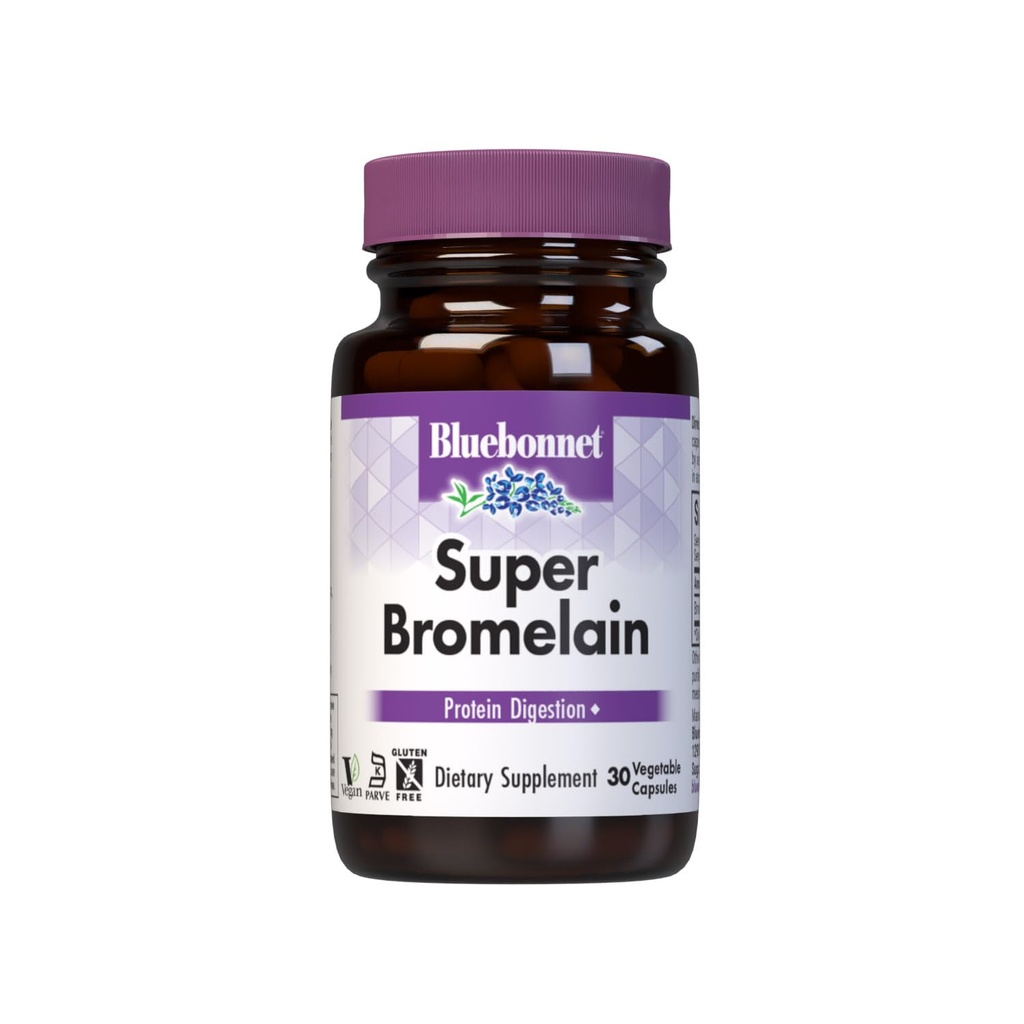 BlueBonnet Super Bromelain Vegetarian Capsules , Ananass , 500 mg , 30 Count