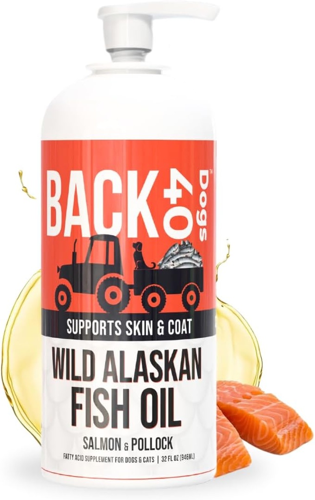 TAUST 40 Koerte metsik Alaska kalaõli koertele, koertele ja kassidele mõeldud naha- ja mantlilisandid, oomega-3-rikas lõhe ja pollockiõli, EPA & DHA koera lõheõli ajule, südamele ja liigestele 32 fl oz
