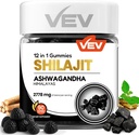 VEV Shilajit Gummies for Men & Women | 1000mg Shilajit & Ashwagandha Gummies with Sea Moss & L-Theanine for Energy, Vitality & Stress Balance | Vegan, No Add Sugar | 90 Count for Daily Wellness