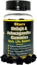 Shilajit Ashwagandha Gummies - Immune Support Supplement koos puhta Shilajit Vaiguga - Orgaaniline Ashwagandha Gummy stressi, energia ja heaolu jaoks, 60 looduslikku tähtkuju kummikud