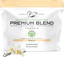 Muscle Feast Grass Fed Premium Blend Whey Protein, Hydrolyzed Whey, Isolate, Micellar Casein, 21g Protein, 100 Calories (Vanilla, 5lb)