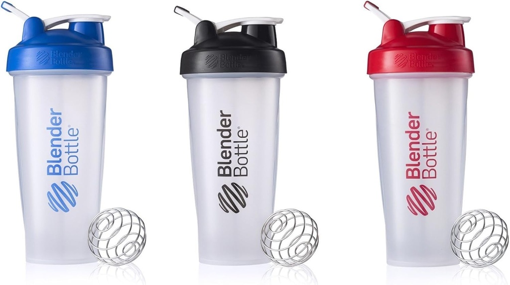 BlenderBottle 3-pakiline veepudel, sinine/must/punane