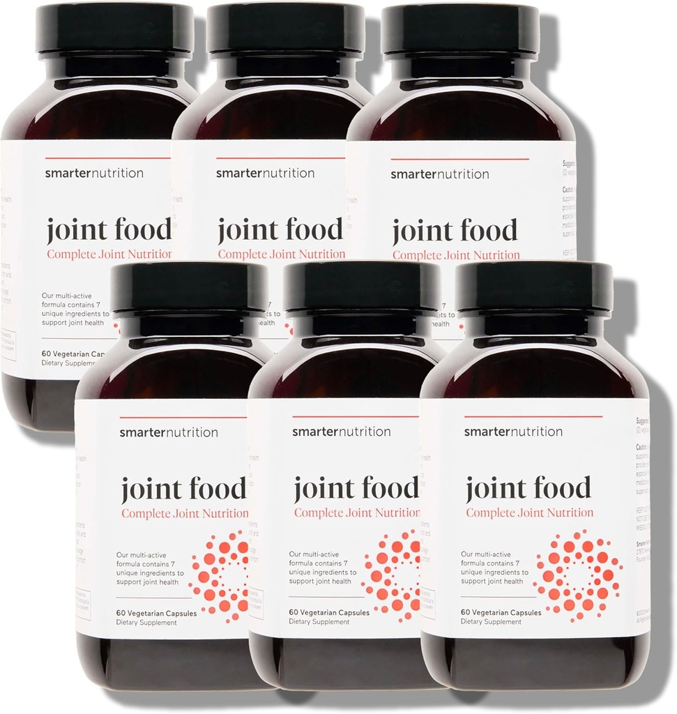 SMARTERNUTRITION Joint Food - Whole-Food Joint Supplement to Support määrimine ja liikuvus - Formuleeritud kollageeni tüüp II, MSM, vitamiin C, kurkum, bromelain - 6 Pack[180-päevane pakkumine]