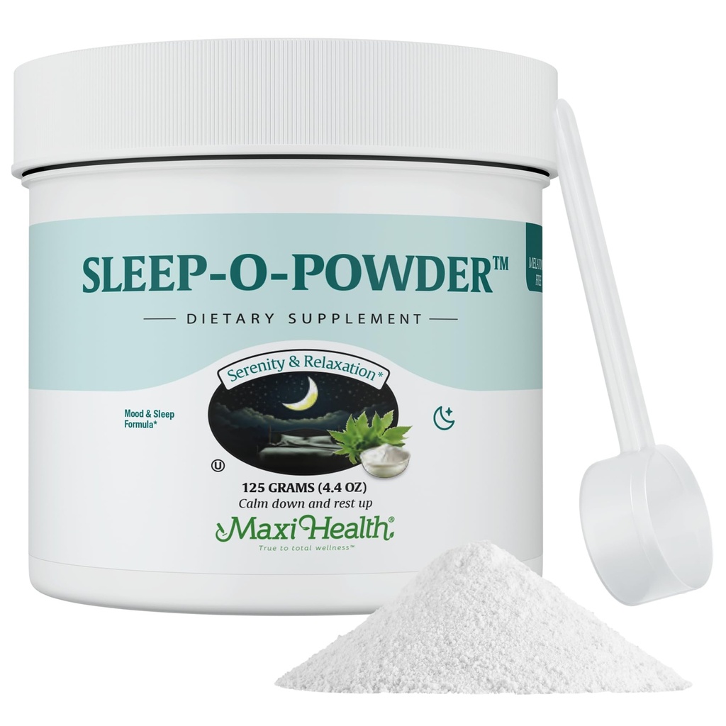 Maxi Health - unepulber magneesiumi, inositooli ja L-trüptofaaniga - null melatoniin Mitte-harjumuste moodustamine Uneabi - lihtne joogisegu, lõõgastav unejoogilisa magamaminekuks, 4.4 Oz Sleep-O-Powder