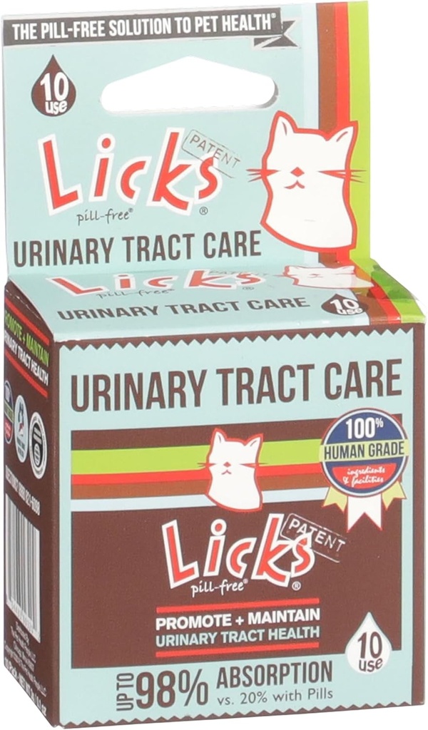 Licks Pill-Free Cat kuseteede hooldus - Kassi UTI hooldus ja ennetamine geelpakendid - Kuseteede infektsioonide lisand kassidele - Omega 3 kalaõli ja L-lüsiini lisand - geelpakendid - 10 kasutamine