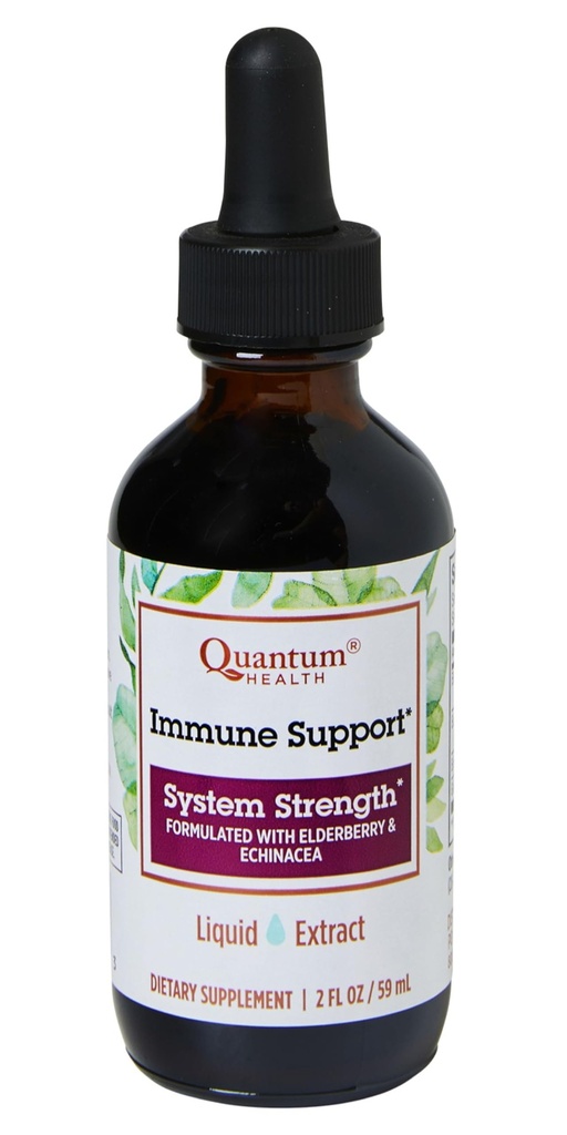 Quantum Health Immun Support Elderberry Echinacea Goldenseal Vedelik ekstrakt - Daily Wellness Taimne immuunsus valem naistele ja meestele - Suur annus, kiire imendumine Tinktuur - 2 Fl Oz