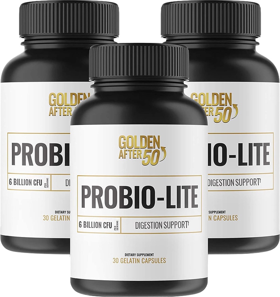Kuldne pärast 50 probio-Lite - soolestiku tervise ja seedimise toetamiseks - probiootikumid meestele ja naistele - 3 pudelit - probiootikumid aeg-ajalt kõrvetised, gaas, seedimine