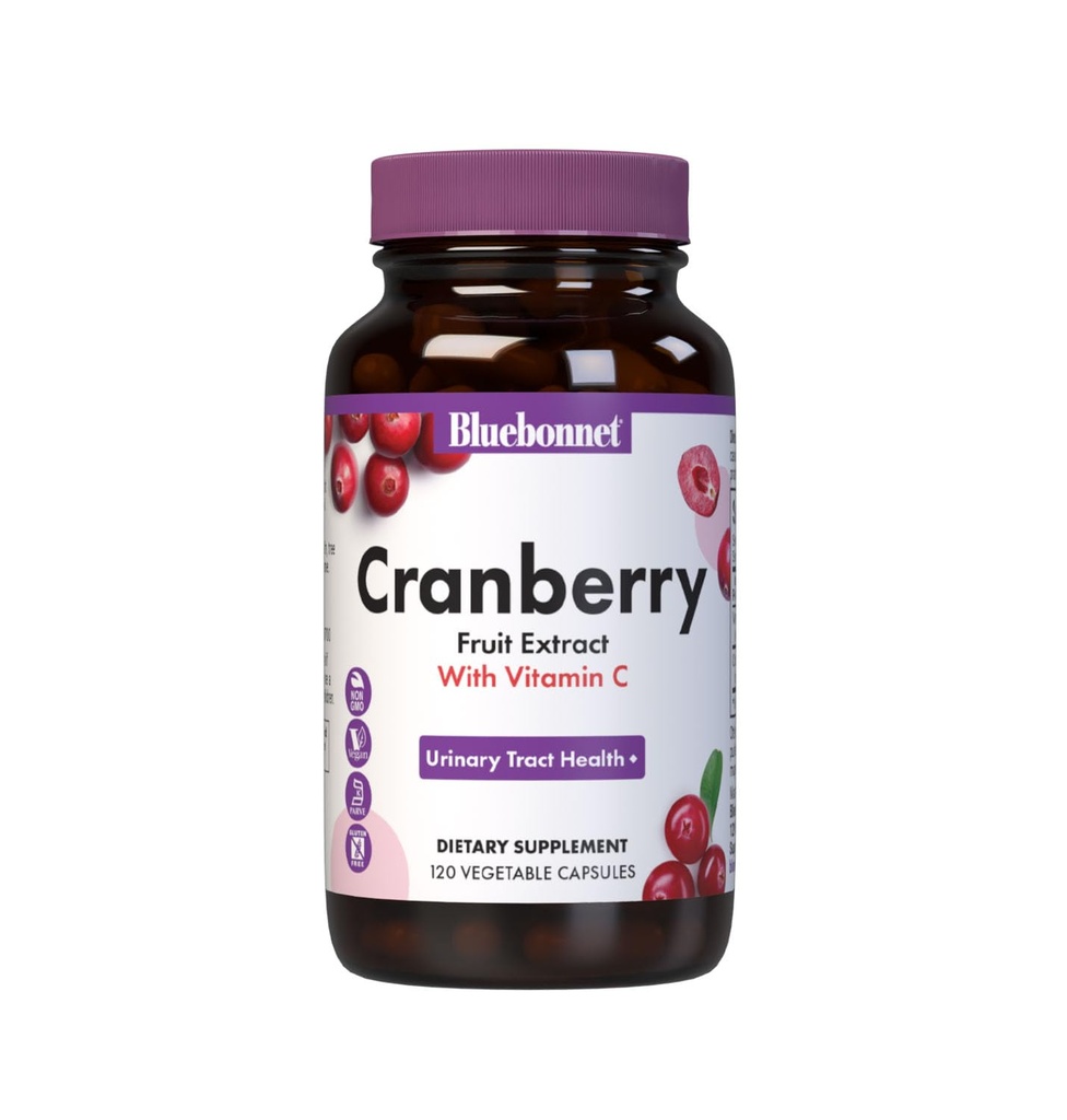 Bluebonnet Nutrition Cranberry Fruit Extract, kuseteede tugi *, Non-GMO, Kosher-Certified, Vegan, Gluteenivaba, Sojavaba, Piimavaba, 60 köögiviljakapslit, 60 Servingut