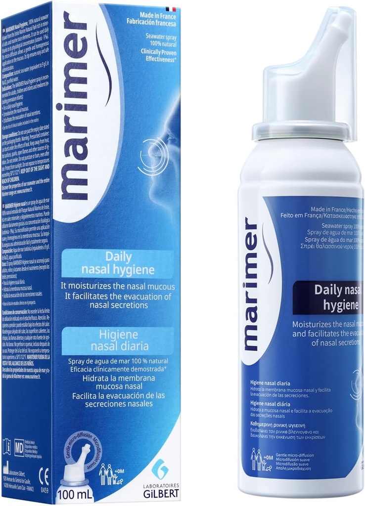 Igapäevane soolalahus Kõik looduslikud merevee ninaspreid, Sinus Rinse & Siinus Allergia sümptomid Reliever 3.38 FL OZ (100 ml)