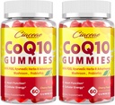 CoQ10 Gummies with PQQ - 400 MG Coenzyme Q10 High Potency, täiustatud Ayurveda maitsetaimed, Adaptogenic Seenesegu ja probiootikumid südame, aju, energia, immuunsus, kirsi maitse, 120 Vegan Gummies