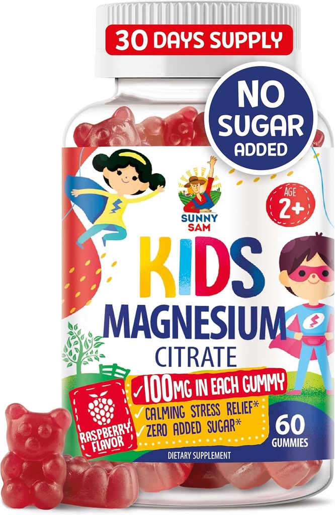 Magneesiumkummid lastele ja täiskasvanutele - 100 mg - rahulik magneesiumi närimiskummid - magneesiumtsitraadi närimislisand meeleolu ja lihaste toetamiseks - 60 kummikut