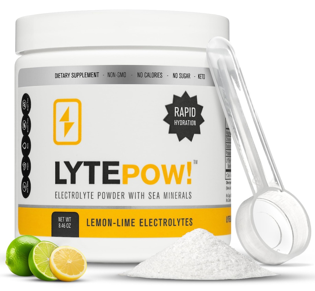 LyteLine elektrolüütide pulber - mere mineraalid - sidruni-liimi hüdratatsioonilisand - 90 serveerimist - mitte-GMO, ei kaloreid, ei suhkrut - maitsev Keto täiendamise joogisegu - ideaalne harjutamiseks