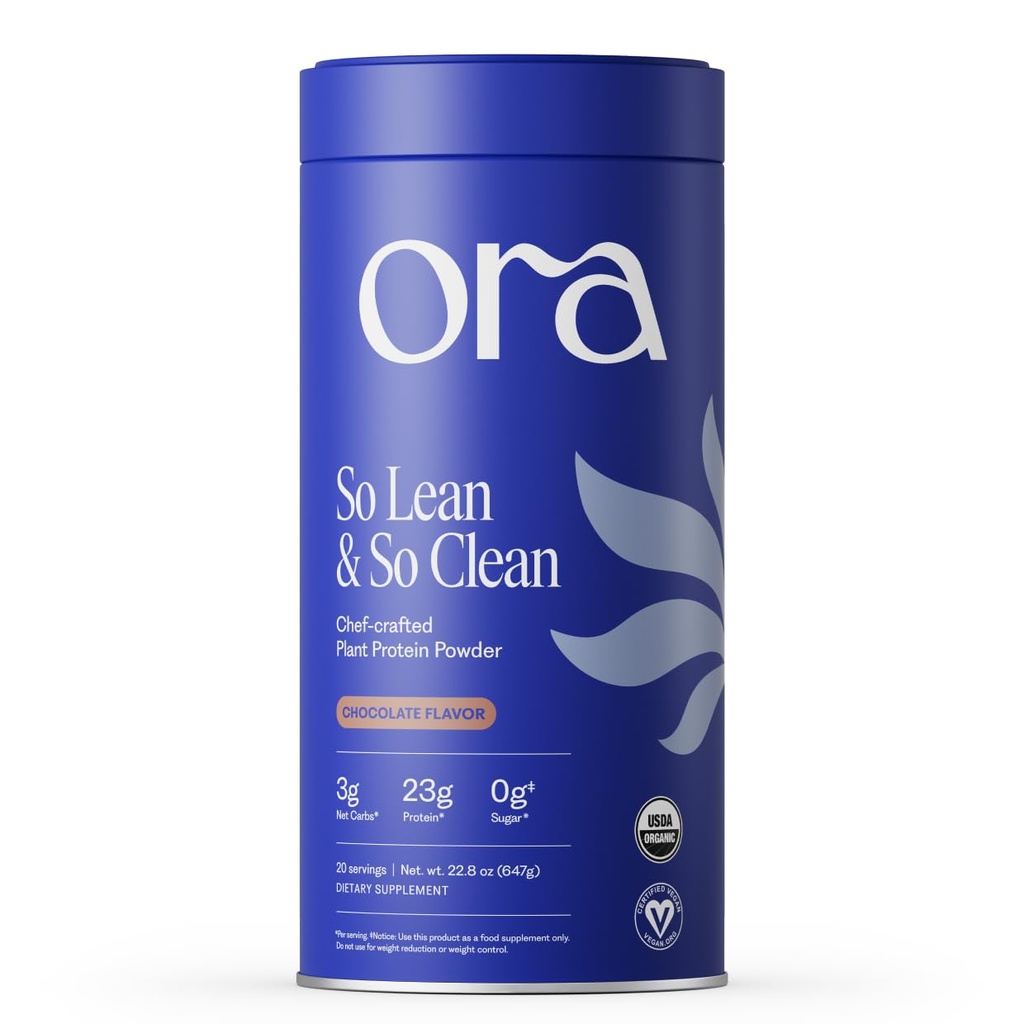 Ora orgaaniline veganvalgu pulber - 23 g taimset valku naistele ja meestele - šokolaadimaitse 20 serveerimist, Bloat-free, gluteenivaba, mitte-GMO, kunstlikke magusaineid ei ole