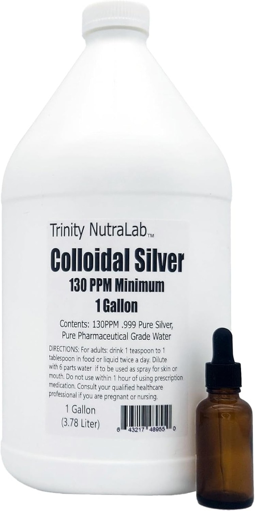 130PPM kolloidhõbe (1 Gallon). Sertifitseeritud Lab Testitud, 100% Pure & Natural Ei midagi lisatud.