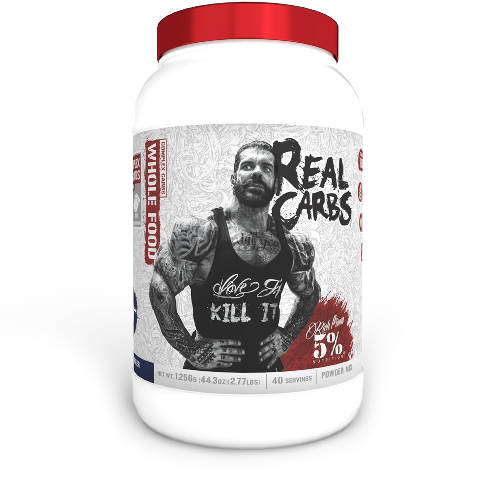 5% Toitumine Rikkalik Piana Real Süsivesikud Real Food Complex Carb Pulber, Pikaajaline madal glükeemiline energia Pre-Workout / pärast treeningu taastamise sööki, 2,8 lb, 40 Servings (Blueberry Cobbler)
