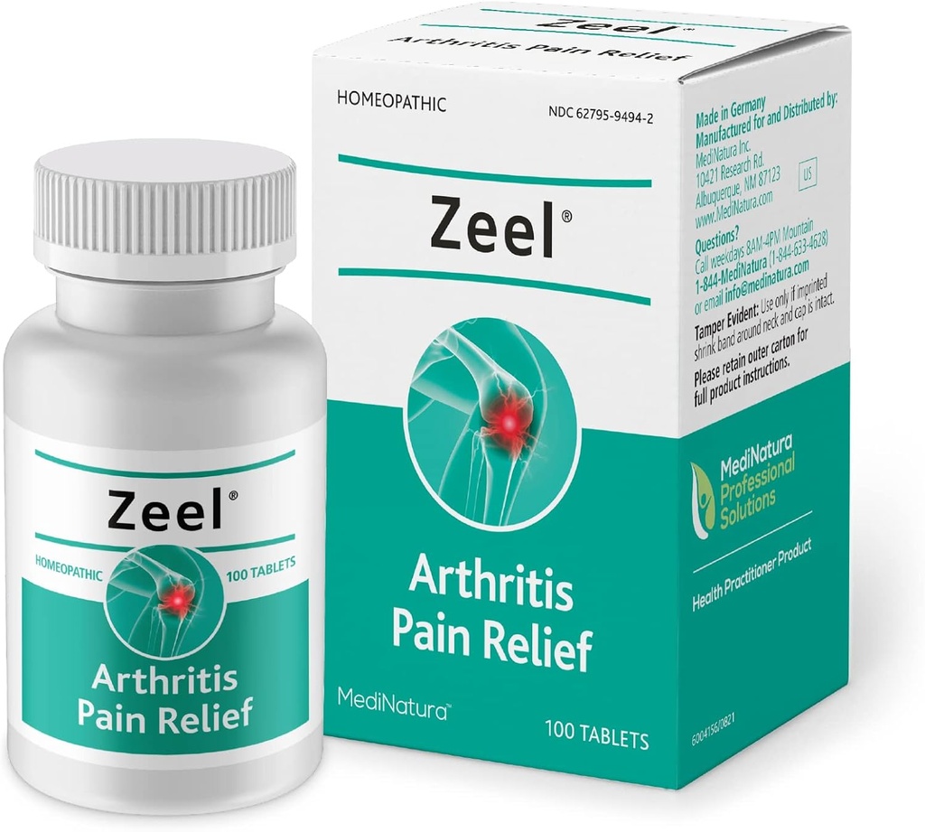 MediNatura Zeel homöopaatiline tugi aitab leevendada liigeste ümber valu ja jäikust - Arnica + 14 aktiivset looduslikku koostisosa - 100 tabletti