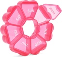 Pink Weekly Pill Korraldaja, Pill Box 7 päeva, Daily Vitamiinijuhtum suure mahutavusega osad, Pills konteinerid Fish Oil Medicine ja muud toidulisandid