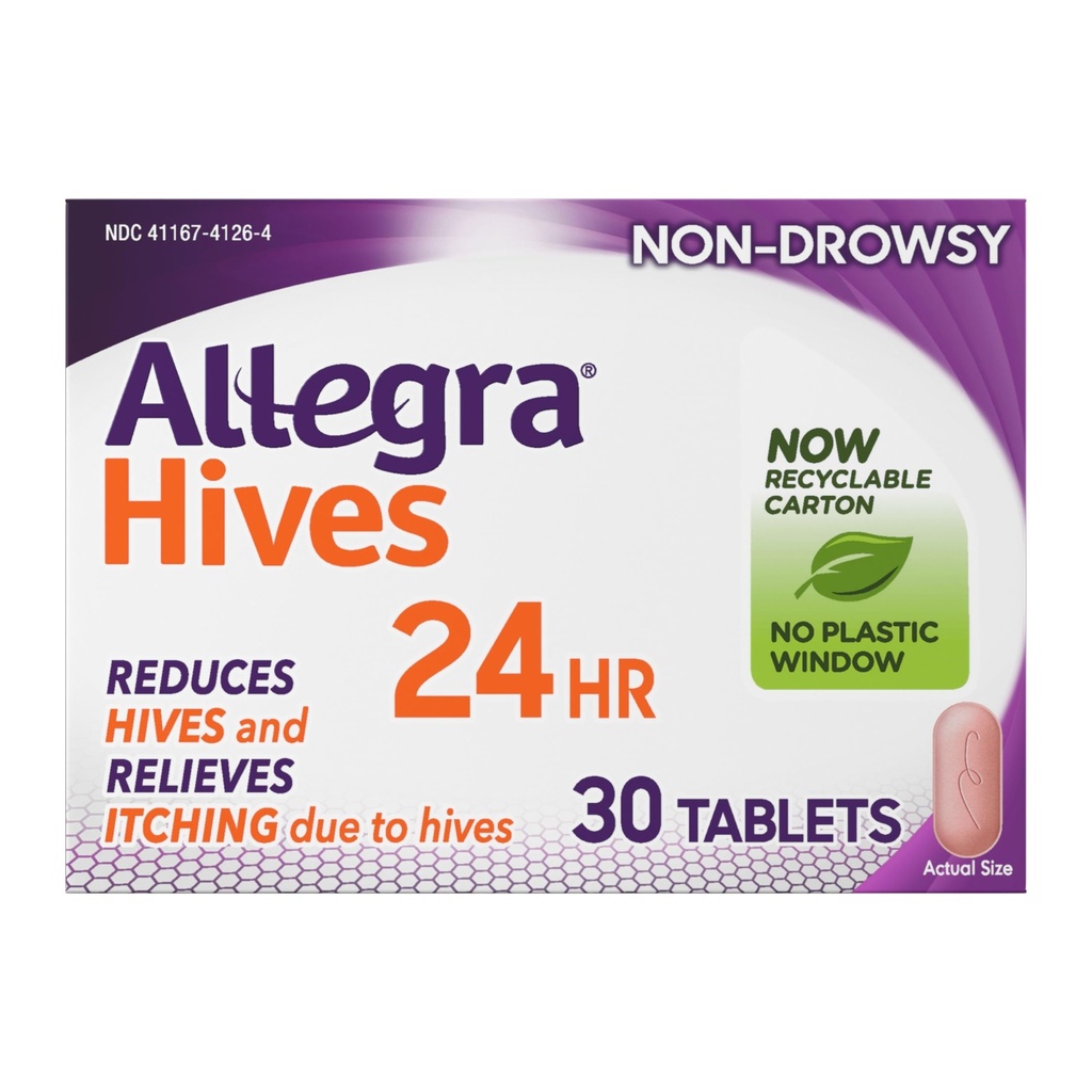 Allegra nõgestõbi Antihistamiin 24-tunnised tabletid , mitteuimastav taru vähendamine ja nõgestõve leevendamine , 180 mg Fexofenadiin HCI , 30- krahv