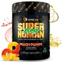 ALPHA LION Superhuman Pump Pre Workout Powder, Nootroopne Kofeiin & Stim Free Preworkout Supplement, Lämmastikoksiidi Booster, Lihaste Gainer, Energy & Focus (42 Servings, Virsikupumbad Maitse)