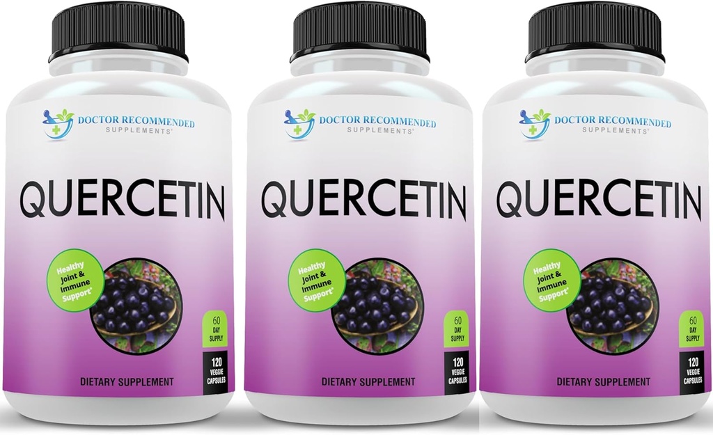 DOKTORI SOOVITATAVAD ANDMED Quercetin 1000mg per Serving - (Vegan, Non-GMO) (120 Veggie kapslit, Pakend 3)