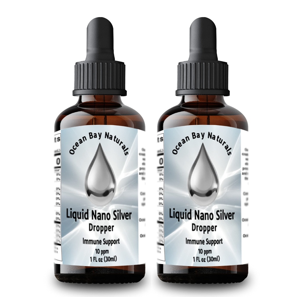 Vedel Nano Hõbe | Rohkem imendub kui kolloidhõbe | 10ppm | Kaksikpakend | 1oz Dropper