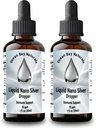 Liquid Nano Silver | More Absorbable Than Colloidal Silver | 10ppm | Twin Pack | 1oz Dropper