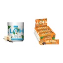 ALOHA Orgaaniline Taimepõhine Valk Pulber Vanilla 19,6oz, Valk Baarid Maapähklivõi Šokolaad Chip 1.98oz Pakend 12 Bund
