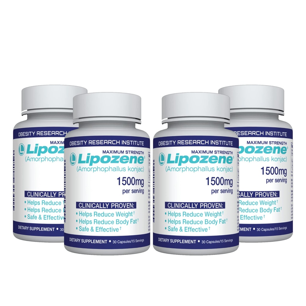 Lipozene Dieet pillid - Kaalulangus täiendada - 4 pudelit 30 kapslit iga, kokku 120 kapslit!