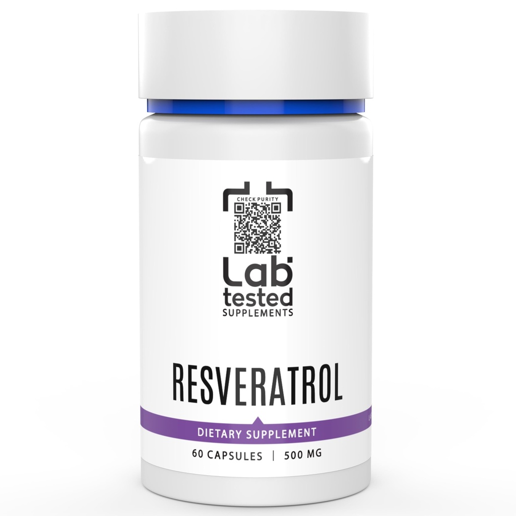 Trans-Resveratrool - 60 500 mg kapslid - 3. partei COA, mis on varustatud iga partiiga # - puhas resveratrool - ei täida