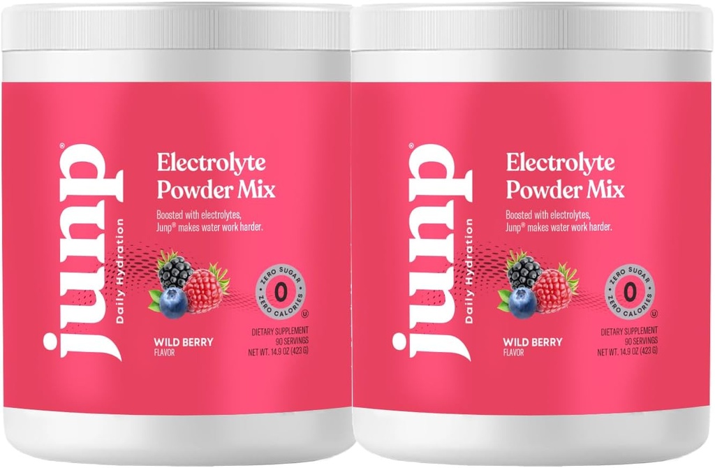 JUNP Elektrolüüdid Pulber No Sugar No Carbs - Wild Berry Fruit Maitsejook Segu - Kaalium & Soola Elektrolüütide Hüdratsioon Pulber Nullkalor Suhkruvaba Elektrolüüt Pulber, Keto Sõbralik, 180 Servingut