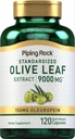 Piping Rock Olive Leaf Extract Kapslid 9000 9000mg | 120 Pills | 150mg Oleuropein | Standarditud Taimne täiendus | Mitte-GMO, Gluteenivaba