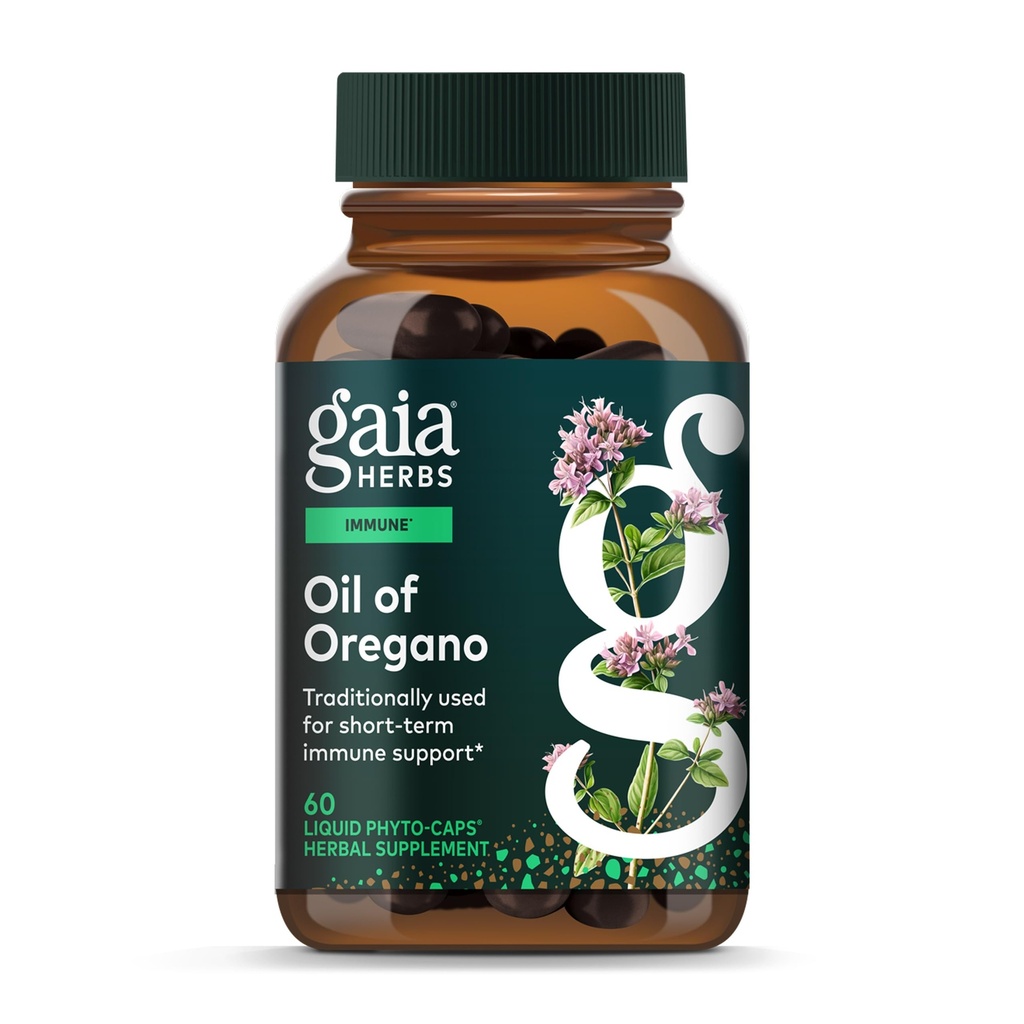 Gaia maitsetaimed Oregano õli - immuun- ja antioksüdandi tugisammas - Oreganoõli, karvakrooli ja tümooliga * - 60 Vegan Vegani vedelat fütokapslit (30-päevane pakkumine)